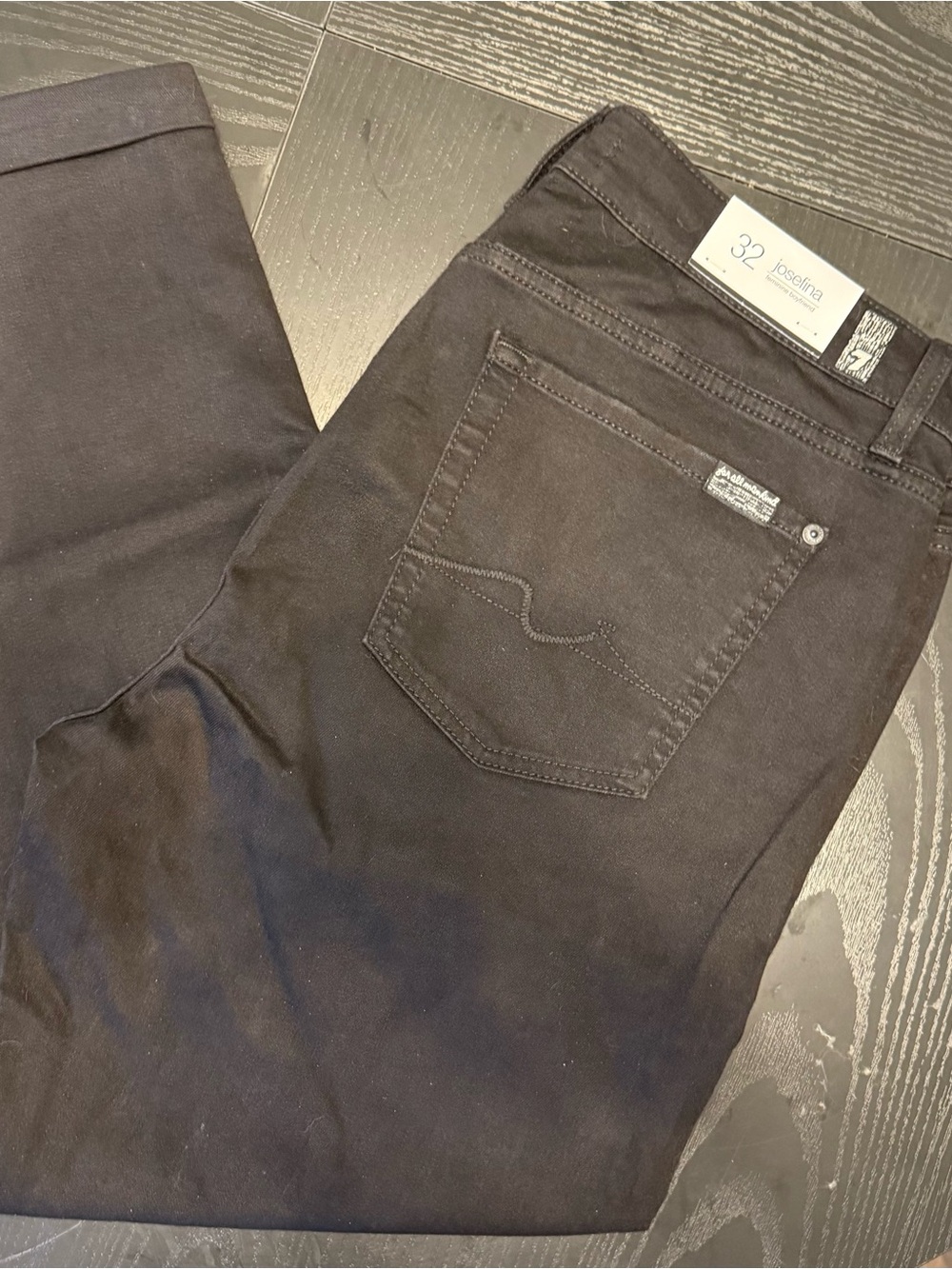 7 For All Mankind Women’s Black Slim Straight Jeans